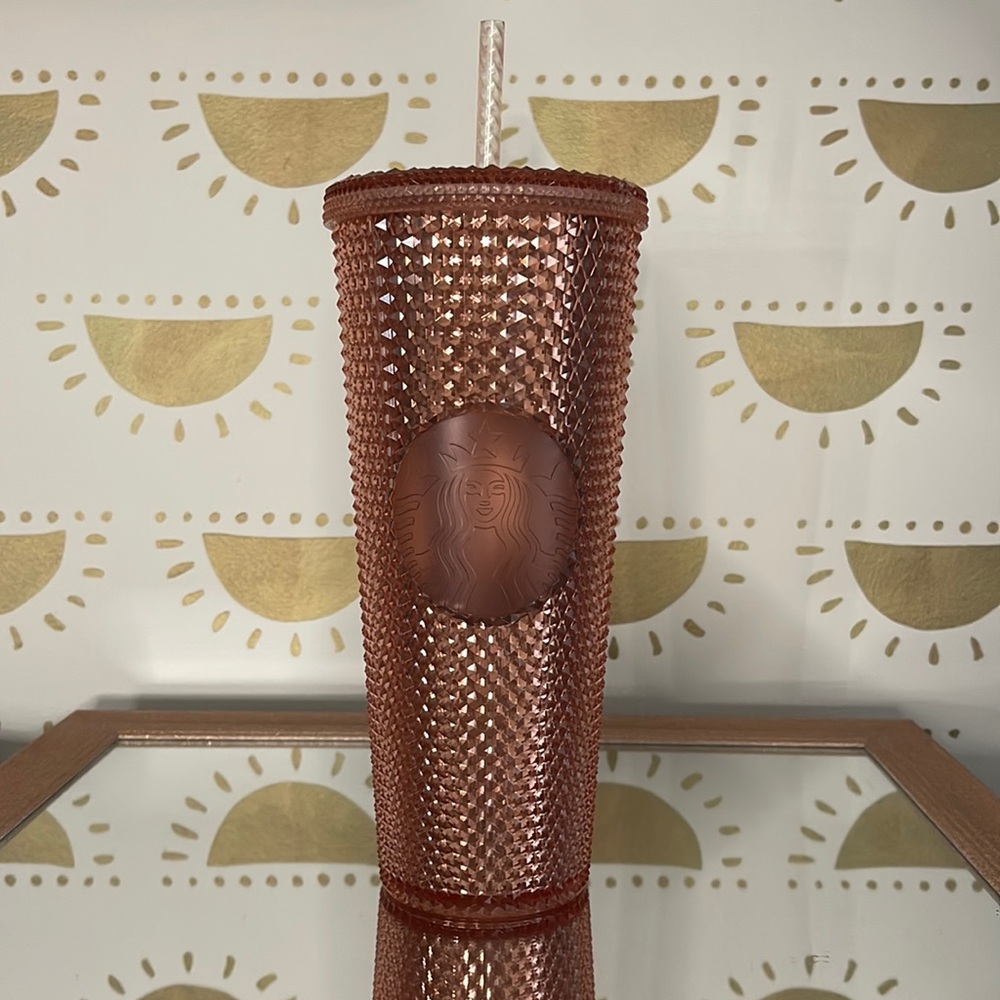 Rose Gold Chrome Studded Starbucks Cup - Venti, Great Condition, one scratch!